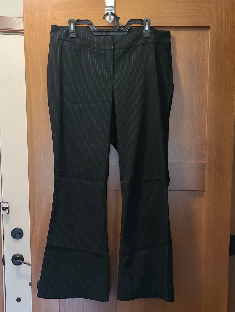 Lane Bryant Black Pinstripe Flare Pants